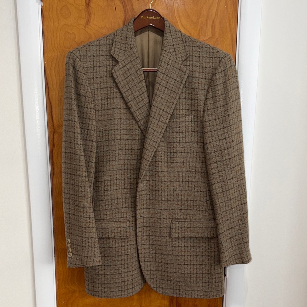 Polo by Ralph Lauren Tan Checkered Blazer